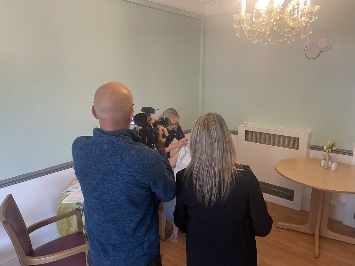 Behind the scenes with <a href="/bbcmtd/">BBC Midlands</a> filming the beginning of our Autumn #CovidVaccines campaign at Ellesmere House Care Home <a href="/ShropCommHealth/">Shropshire Community Health</a>
