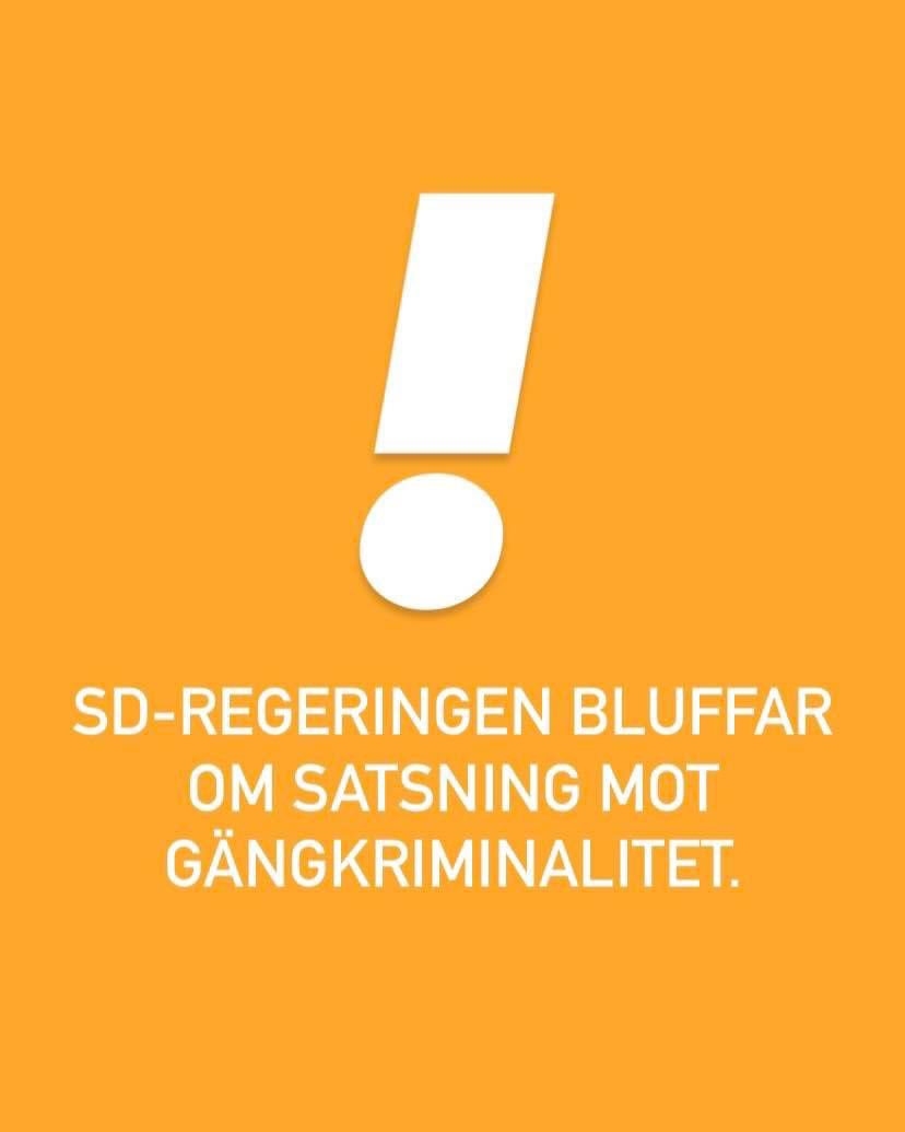 Idag presenterade SD-regeringen vad de kallar en satsning för att förebygga gängkriminalitet, men när vi granskar det så är det i själva verket en slakt av det förebyggande arbetet. De minskar pengarna för kommuners arbete mot gängkriminalitet med ca 60%. Det är en absurd bluff.