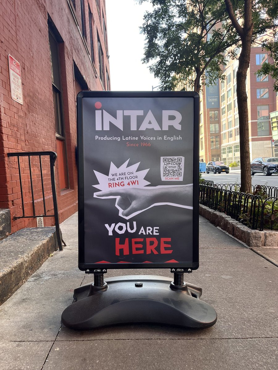 INTARTHEATRE's tweet photo. Come checkout our new sidewalk sign tonight at the Open Space Salon! Sign ups begins at 6pm. We can’t wait to see you there!
#intar #somosintar #salon #mondaynight #worksinprogress #openspace https://t.co/xXBn5wU34M