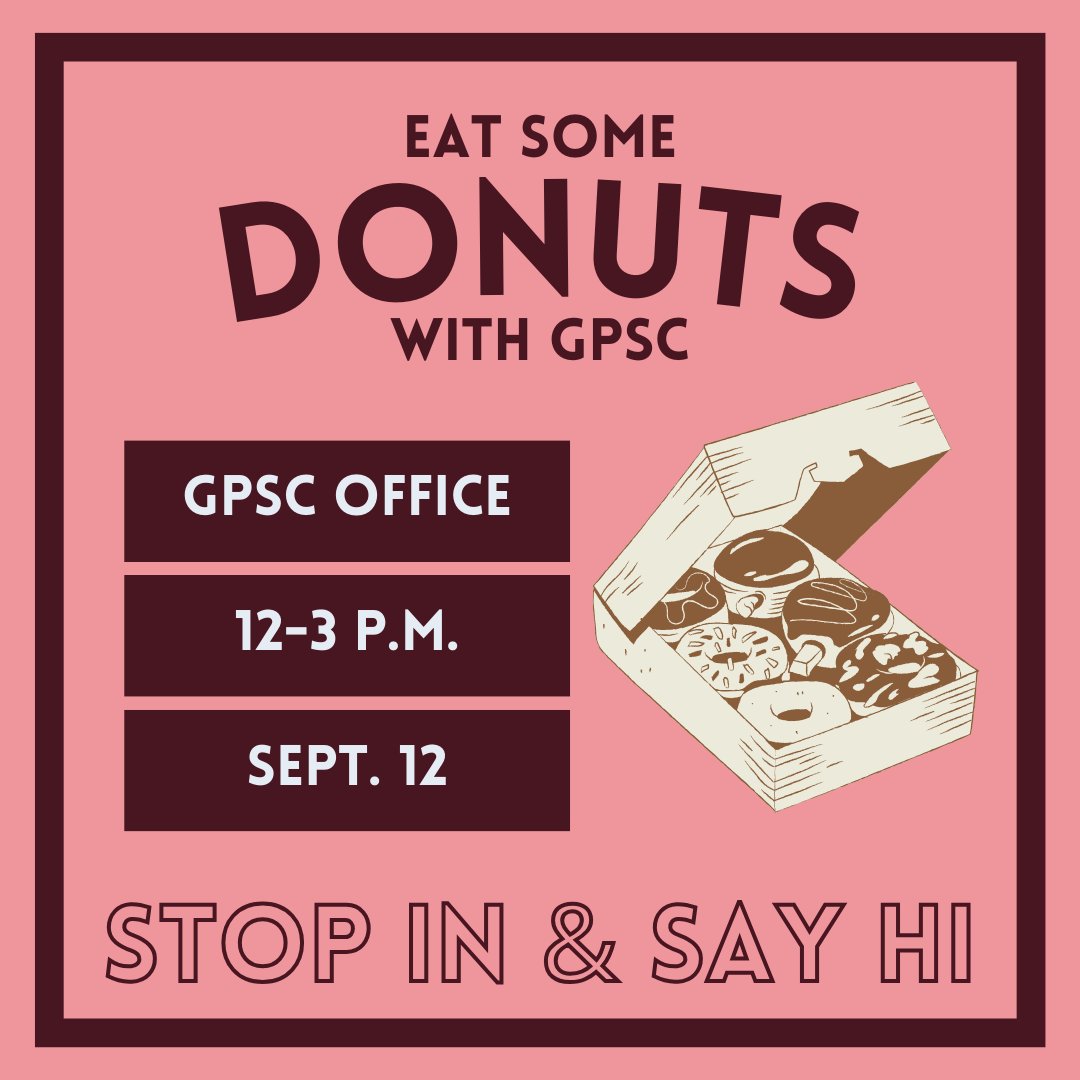 UAGPSC's tweet photo. Swing by our office tomorrow from 12-3 p.m. to meet us and grab some donuts! https://t.co/bRWKMfJFLQ