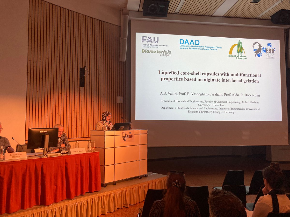 Biomaterials_Erlangen (@boccaccini_lab) on Twitter photo Last (but not least) <a href="/Boccaccini_Lab/">Biomaterials_Erlangen</a> <a href="/UniFAU/">FAU Erlangen-Nbg</a> contribution to @ESB2023 <a href="/ESBiomaterials/">European Society for Biomaterials</a> Conference in Davos🇨🇭 last week: Asma <a href="/AsmaVaziri/">Asma-sadat Vaziri</a> presented her interesting <a href="/DAAD_Germany/">DAAD News</a> funded project on core-shell capsules with multifunctional properties. Well done!👏 Last (but not least) <a href="/Boccaccini_Lab/">Biomaterials_Erlangen</a> <a href="/UniFAU/">FAU Erlangen-Nbg</a> contribution to @ESB2023 <a href="/ESBiomaterials/">European Society for Biomaterials</a> Conference in Davos🇨🇭 last week: Asma <a href="/AsmaVaziri/">Asma-sadat Vaziri</a> presented her interesting <a href="/DAAD_Germany/">DAAD News</a> funded project on core-shell capsules with multifunctional properties. Well done!👏