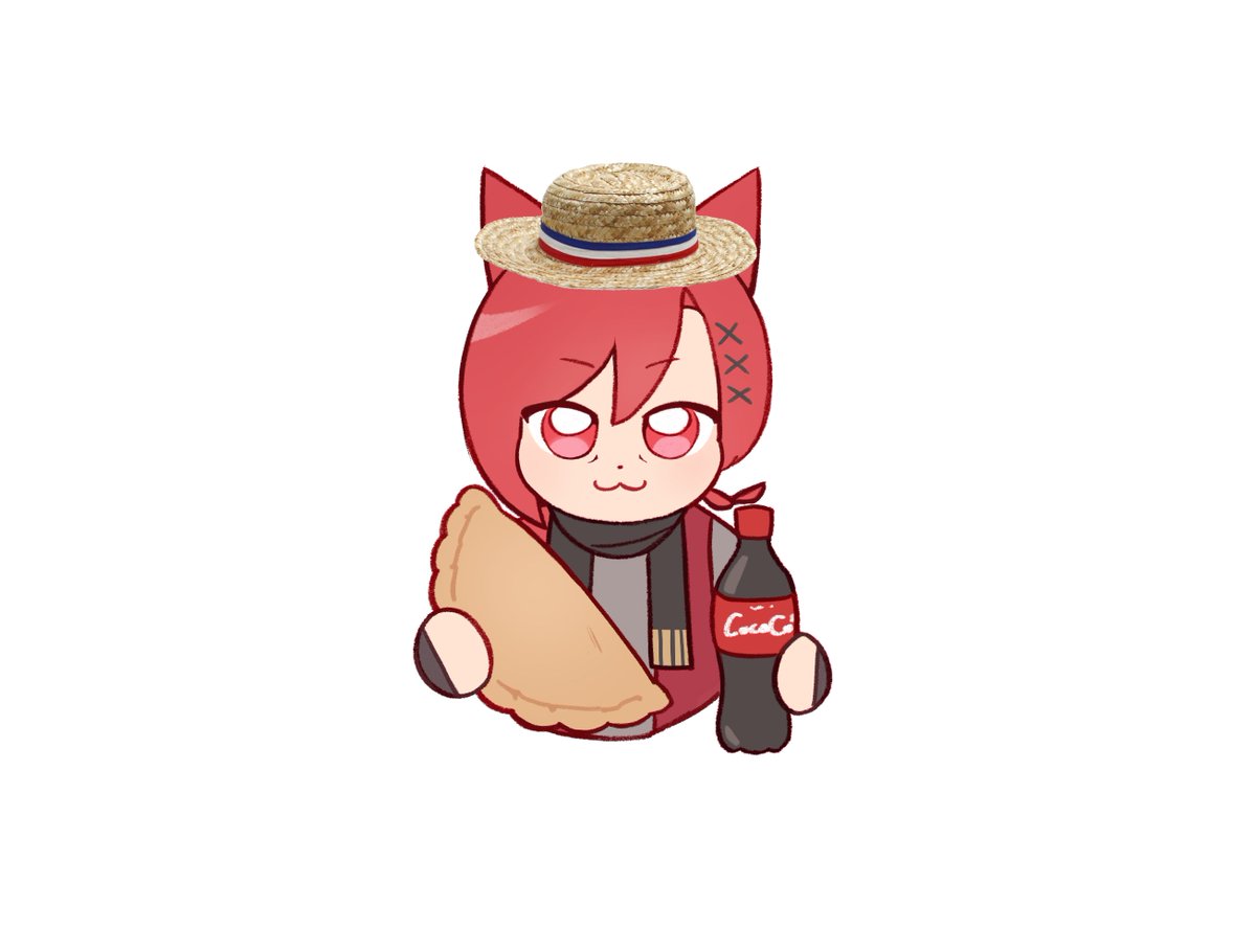 black scarf :3 animal ears solo red hair red eyes male focus  illustration images