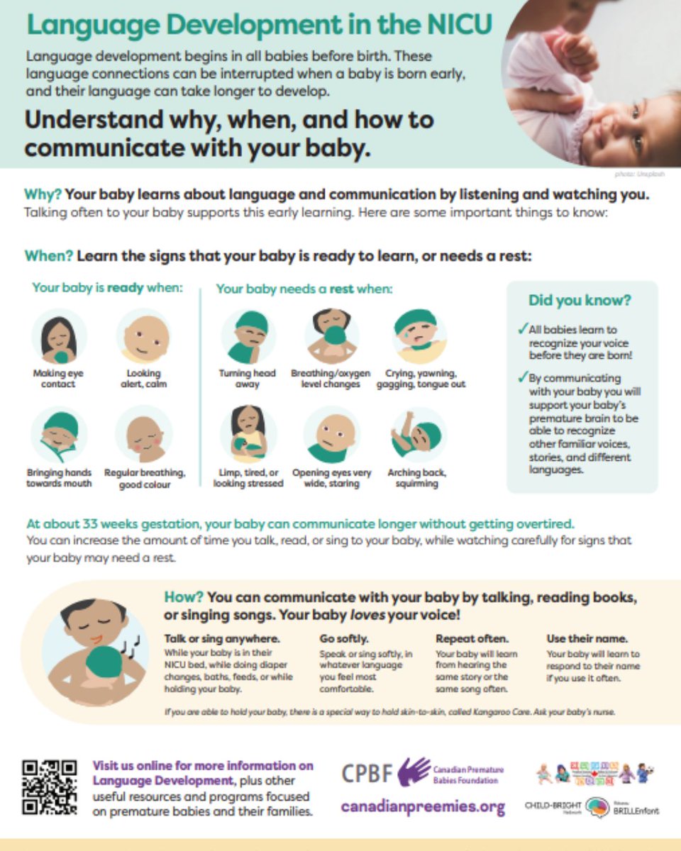 Canadian Premature Babies Foundation (@canadianpreemie) on Twitter photo Introducing Our Newest Infographics on Language Development for Premature Babies! With these brand-new resources, learn how to support your baby's language in the NICU and after discharge!
@childbrightnetwork <a href="/CNFUN_RCSN/">Canadian Neonatal Follow-Up Network</a>
#prematurebabies #NICU #NICUparent Introducing Our Newest Infographics on Language Development for Premature Babies! With these brand-new resources, learn how to support your baby's language in the NICU and after discharge!
@childbrightnetwork <a href="/CNFUN_RCSN/">Canadian Neonatal Follow-Up Network</a>
#prematurebabies #NICU #NICUparent