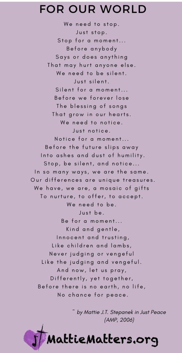 Mattie J. T. Stepanek wrote the poem, 'For Our World,' on the night of 9/11 when he was 11 years old. #MattieMatters