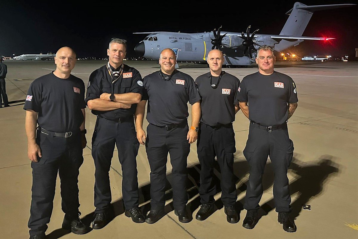 Last night 5 of our staff who are part of the UK International Search and Rescue (ISAR) team headed out to #Morocco to support rescue efforts over there following the devastating earthquake. 
Our team consists of Station Manager Martin Foran who is acting as Operations Commander.