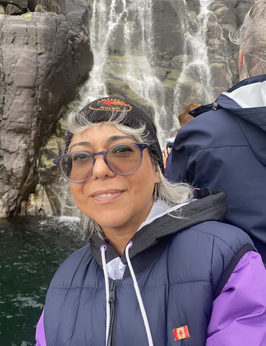parris_maria's tweet photo. Taking a little piece of St. Alphonsa to the Norwegian fjords! Note the tuque! Feeling our lovely friend Stacie Gibson Powers with me as we look at Slartibartfast’s award winning fjords.
#hitch hikers guide to the galaxy
#StAlphonsa
#norwegian fjords https://t.co/sg7s4petQh