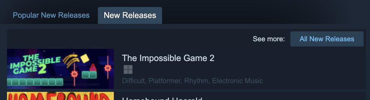 The Impossible Game 2 is out now on Steam! Get it on PC here: store.steampowered.com/app/1990940/Th…