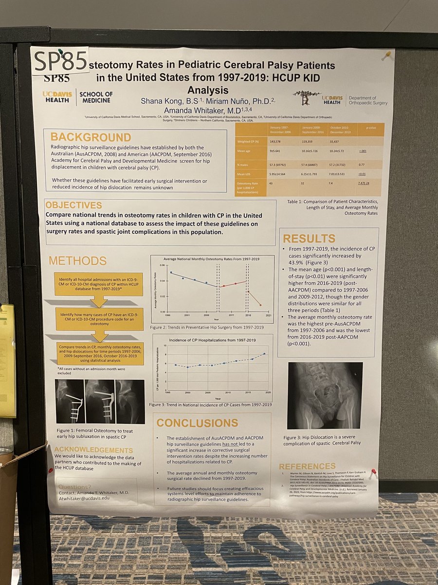 UCDavisOrtho's tweet photo. If you are attending the @aacpdm annual meeting in Chicago this week, be sure to check out our Peds faculty, Amanda Whitaker, MD's exceptional work on treating cerebral palsy.
#UCDHOrtho #AACPDM #Pediatrics #womeninmecine #orthopaedicsurgery #surgicaleducation #cerebralpalsy. https://t.co/rLcscYlSQu
