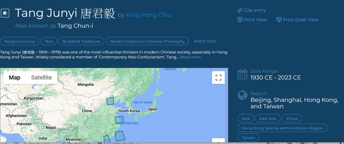 mattjhamm's tweet image. Learn about one of the most influential Chinese philosophers of the 20th century with this fantastic new DRH entry on Tang Junyi by King Pong Chiu! @ReligionHistory 

religiondatabase.org/browse/1941