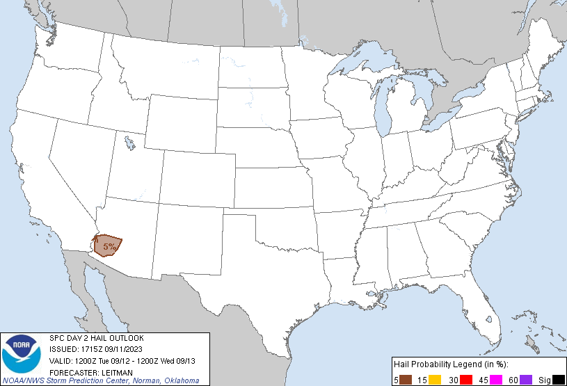 LimWeather's tweet photo. D2 #SPC Convective Outlook
#MarginalRisk in SW #Arizona state esp the cities of #Phoenix, #Mesa, #Glendale, #Chandler, #Scottsdale, #PeoriaAZ, #Avondale, #SurpriseAZ, #GoodyearAZ, #SunCityAZ due to a 5% #Wind risk, a 5% #Hail risk and <2% #Tornado risk
#Wxtwitter #SevereWX #AZwx https://t.co/P2BBGwd2Xm