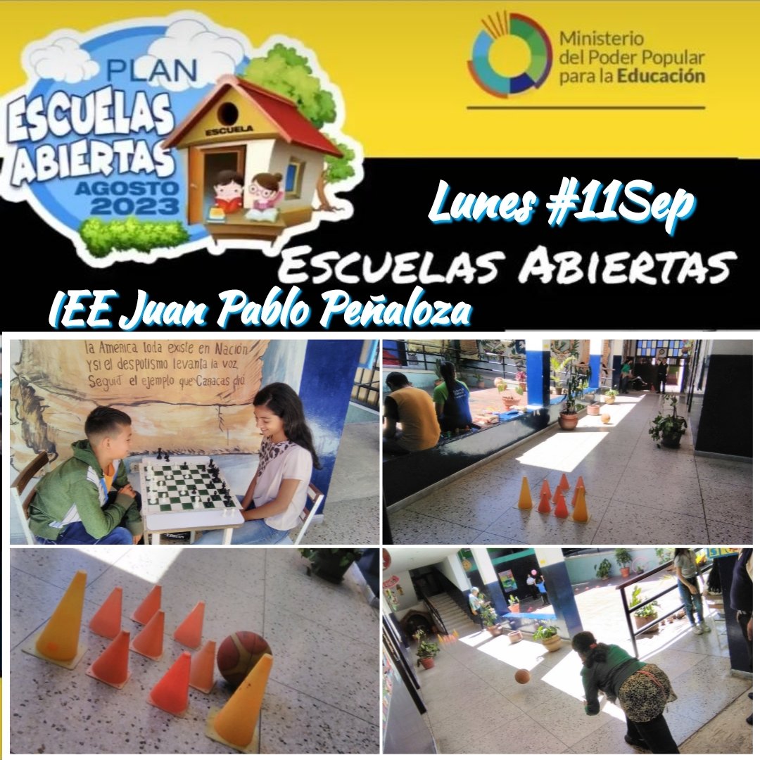 IEE Juan Pablo Peñaloza (@ieejuanpablop) on Twitter photo Así damos inicio en el <a href="/IEEJuanPabloP/">IEE Juan Pablo Peñaloza</a> este 📅 Lunes #11Sep al Plan Escuelas Abiertas 💒 en la Sede de nuestro Instituto🏘️.
🕣 8:30 AM.
👉👈
🎉🥳
<a href="/Berzabethg1/">Berzabethgandicaoficial</a> <a href="/_LaAvanzadora/">Yelitze Santaella</a> <a href="/NicolasMaduro/">Nicolás Maduro</a> <a href="/CDCETachira/">CDCE Táchira</a> <a href="/info_mppe/">INFO MPPE</a> <a href="/Div_Ini_Pri_Esp/">Divi. de Niños y Niñas ZET</a> <a href="/EeTachira/">Especial Tachira</a> <a href="/especialmppe/">Dir. General de Educ. Especial</a> @MPPEDUCACION Así damos inicio en el <a href="/IEEJuanPabloP/">IEE Juan Pablo Peñaloza</a> este 📅 Lunes #11Sep al Plan Escuelas Abiertas 💒 en la Sede de nuestro Instituto🏘️.
🕣 8:30 AM.
👉👈
🎉🥳
<a href="/Berzabethg1/">Berzabethgandicaoficial</a> <a href="/_LaAvanzadora/">Yelitze Santaella</a> <a href="/NicolasMaduro/">Nicolás Maduro</a> <a href="/CDCETachira/">CDCE Táchira</a> <a href="/info_mppe/">INFO MPPE</a> <a href="/Div_Ini_Pri_Esp/">Divi. de Niños y Niñas ZET</a> <a href="/EeTachira/">Especial Tachira</a> <a href="/especialmppe/">Dir. General de Educ. Especial</a> @MPPEDUCACION