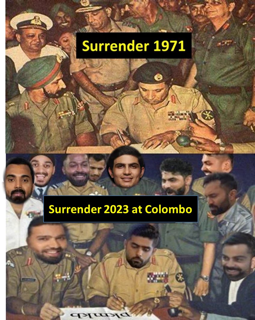 shivani_45D's tweet photo. Father of Pakistan once again forcing them to Surrender, This time in Colombo😂🤣🇮🇳💪

#IndiaVsPakistan #AsiaCup2023 #KLRahul #ViratKohli #Babar #KingKohli #INDvPAK https://t.co/sx6WyEImlj