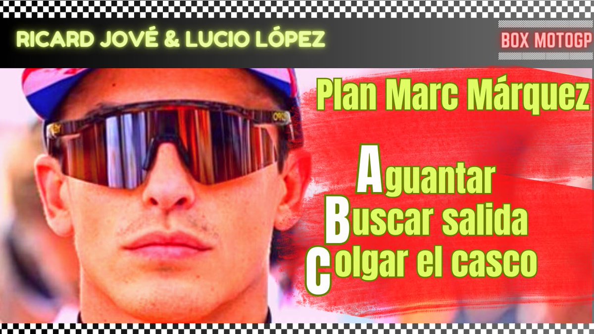 LucioLopezGP's tweet photo. #BoxMotoGP #SanMarinoGP 
Marc Márquez tras lo vivido en el test de Misano y una moto que no convence ¿puede tomar una decisión?
@RicardJove os cuenta un GRAN condicionante para cambiar las cosas y analizamos cuáles pueden ser sus planes
👉https://t.co/o4f1f3evnz https://t.co/QRaCEF66JB