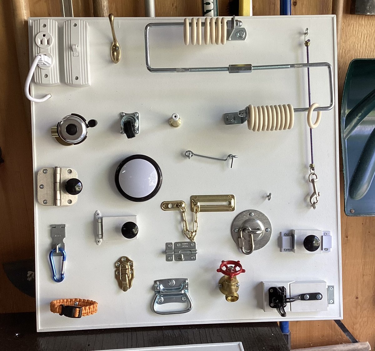 mmewhite217's tweet photo. The first of multiple sensory boards is ready for action and my students are going to LOVE it! Looking forward to sharing more of the progress with my colleagues @etfoaq starting next week. Still time to register for #etfoaq #specedpart1 https://t.co/4jYCVqCw01