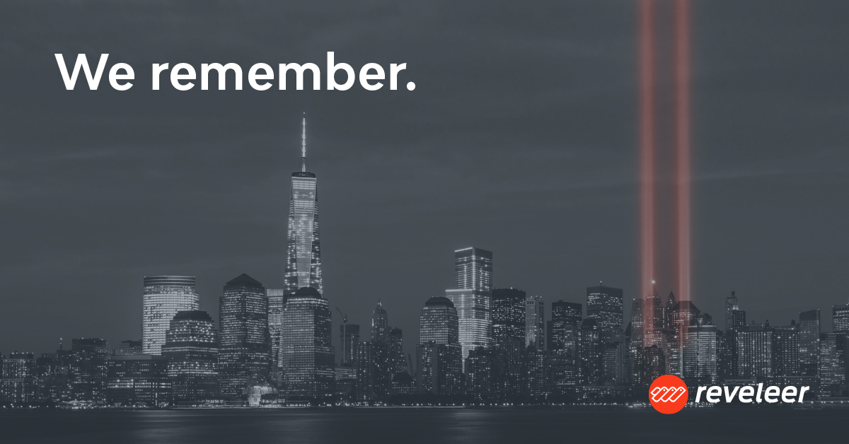 reveleer's tweet photo. On the 22nd anniversary of the September 11th terrorist attacks, Reveleer remembers the nearly 3,000 people who lost their lives and the first responders who risked everything to save others. Today, we recommit to building a better future together. #neverforget #drivenbycommunity https://t.co/ifka6hY3BO