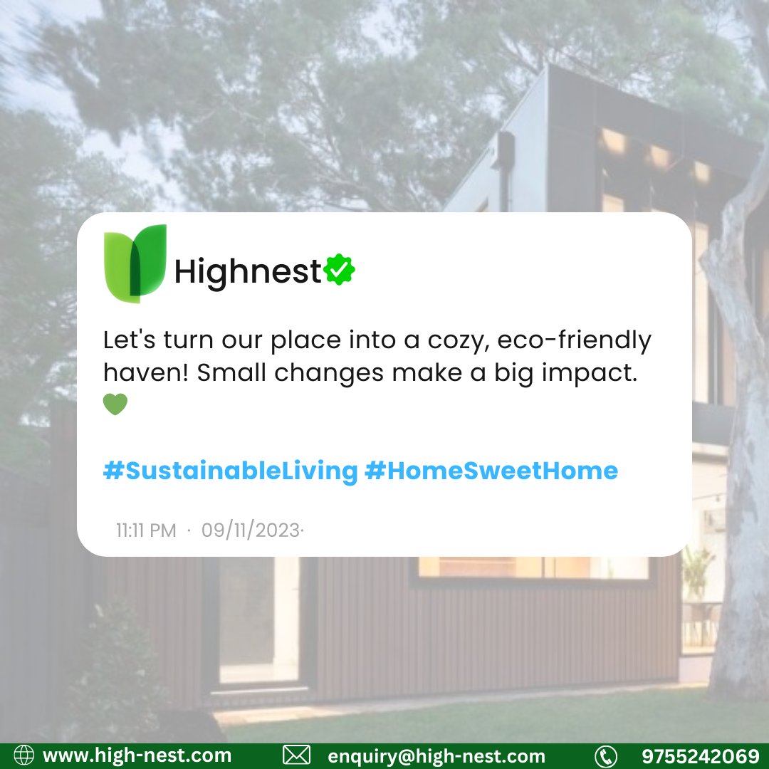 Small Change, Big Impact!! A perfect example of this is a cozy, stylish, aesthetic, modern and yet a sustainable eco-friendly home🏡 For free consultation: high-nest.com ✉️ enquiry@high-nest.com #SaveEarth #Sustainability #INDvsPAK #ViratKohli #AsiaCup2023