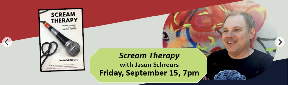 ScreamTherapyHQ's tweet photo. Scream Therapy book reading &amp; mental health Q&amp;A Friday, Sept 15 at 7 pm @PRPublicLibrary https://t.co/NE4r5gfs6T
