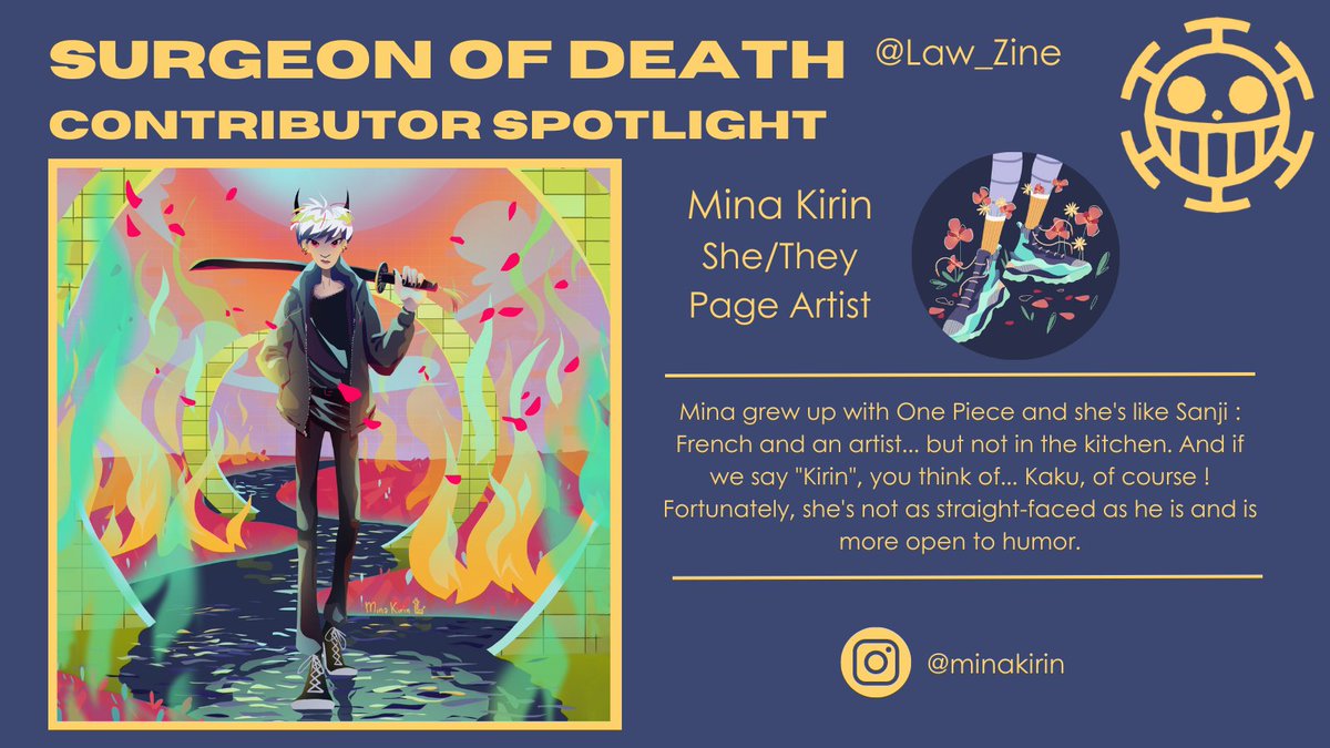 Law_Zine's tweet photo. {#ONEPIECE }

🏴‍☠️CONTRIBUTOR SPOTLIGHT 🏴‍☠️

Our next crew member is @/minakirin, who will be one of our talented page artists! Welcome aboard! https://t.co/WOHSqJDtSO