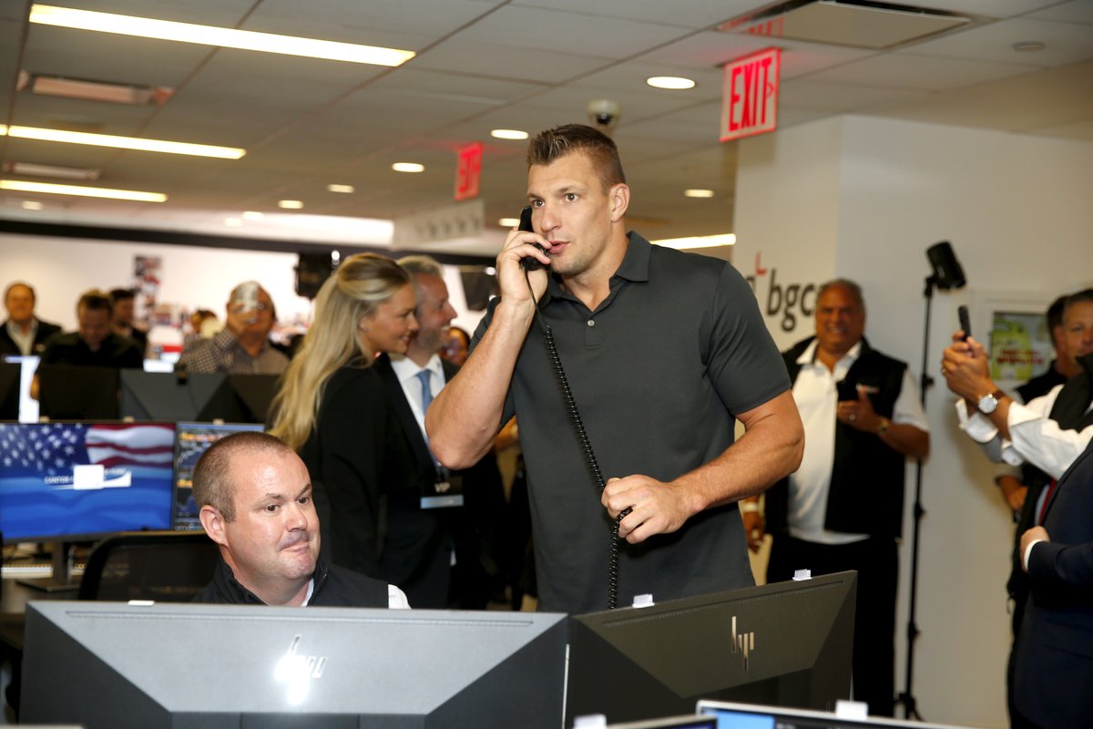 Touchdown! @RobGronkowski here with @camillekostek on the trading floor, making deals and raising funds for The Ignite the Mind Foundation Inc.! Thank you both for your continued support! #CharityDay2023 #CantorRelief #BGCCharityDay