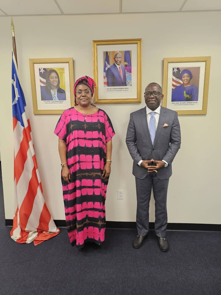 UNFPA Liberia (@unfpaliberia) on Twitter photo UNFPA WCARO Director, <a href="/SennenHounton/">Sennen Hounton</a>, Friday in New York, visited <a href="/LibMissionUN/">Liberia's Mission to the United Nations</a> Representative, <a href="/LibAmbUN/">Ambassador Sarah Safyn Fyneah</a>, to discuss #SRHR and how to advance equal opportunities for girls in Liberia by addressing the barriers that perpetuate their marginalization, including teenage pregnancies. UNFPA WCARO Director, <a href="/SennenHounton/">Sennen Hounton</a>, Friday in New York, visited <a href="/LibMissionUN/">Liberia's Mission to the United Nations</a> Representative, <a href="/LibAmbUN/">Ambassador Sarah Safyn Fyneah</a>, to discuss #SRHR and how to advance equal opportunities for girls in Liberia by addressing the barriers that perpetuate their marginalization, including teenage pregnancies.
