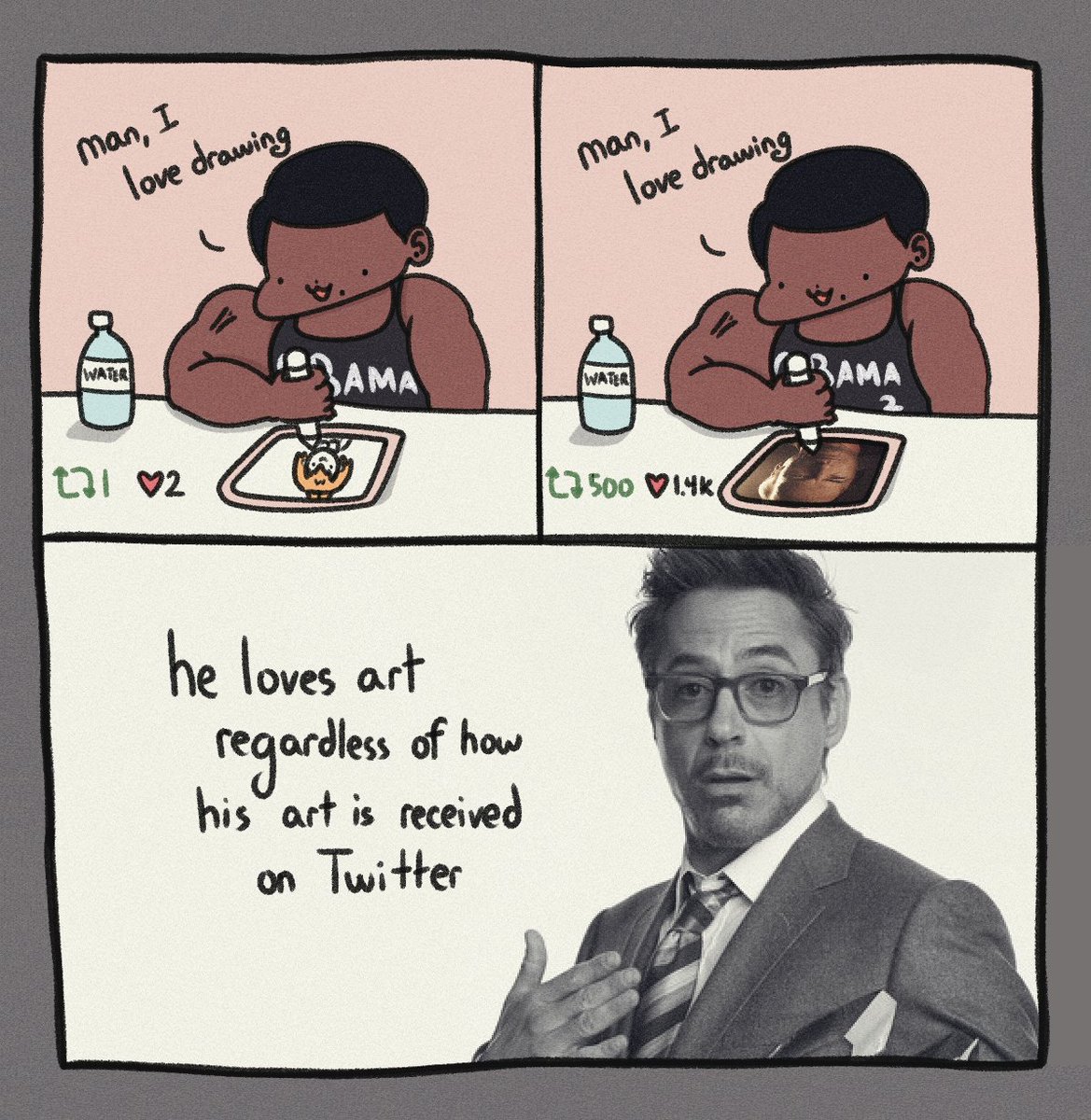 whenever I feel down about how my art does on social media, I must refer back to this comic I made last year