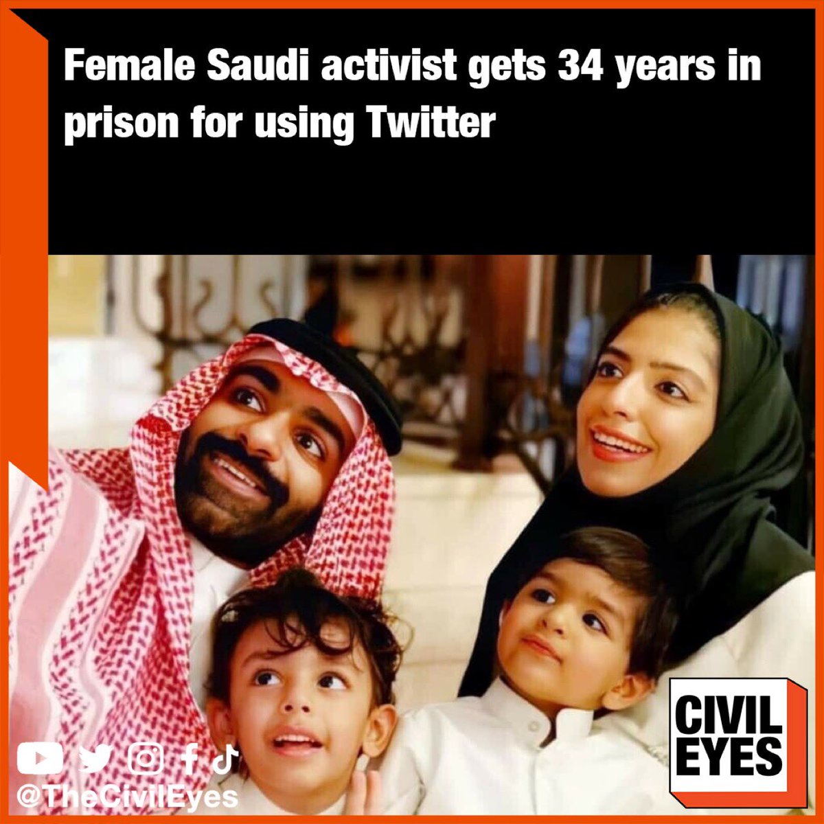 @TheCivilEyes Please God, the King Salman will show mercy to this young mother and pardon her. 34 years in prison for using Twitter is an unthinkable sentence. She should be with her babies.

#FreeShehab