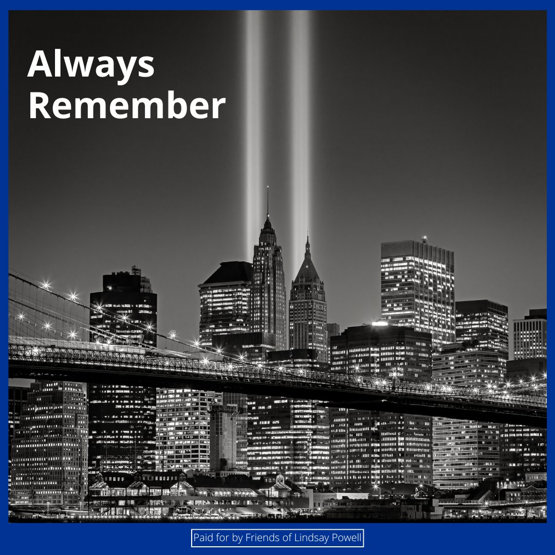 Today we remember thousands of innocent people who lost their lives on September 11th including first responders who bravely risked their lives to save others.
