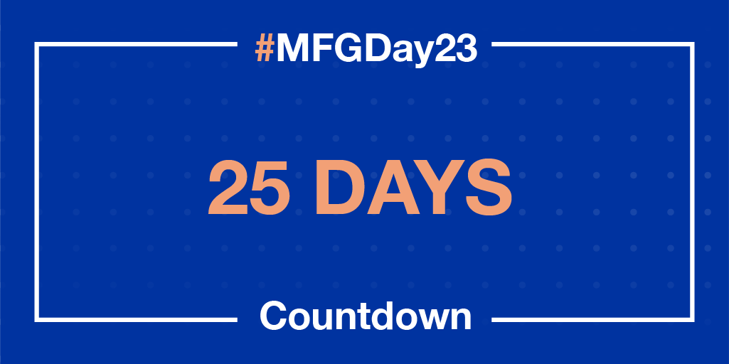 Hey there! We are 25 days away from #MFGDay23! Ready to put your events on our map and inspire the next generation of creators in your communities? 

Check out how to get started: mfgday.com #CreatorsWanted