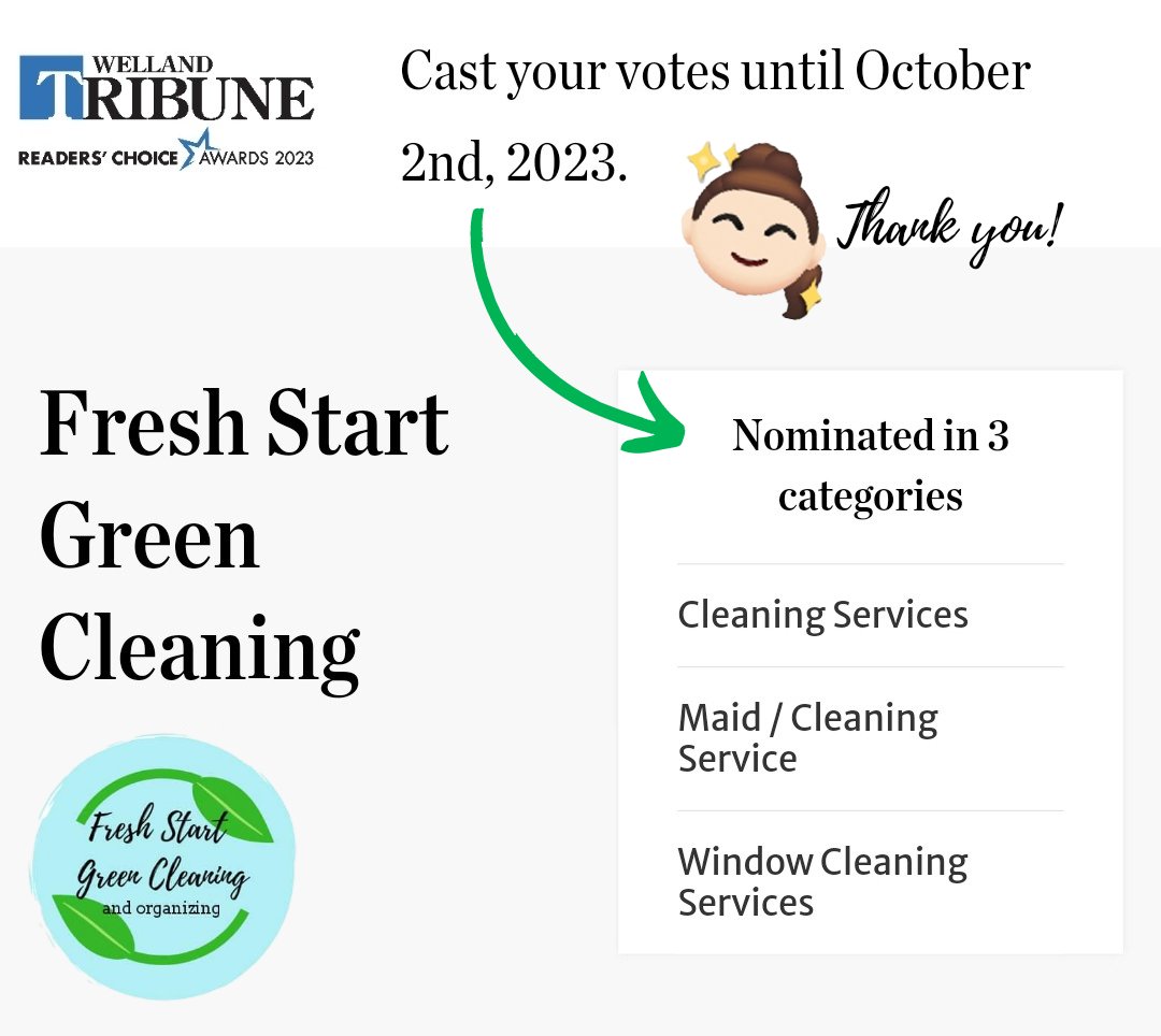 If you would take a moment to vote for Fresh Start Green Cleaning in the Reader's Choice Awards, I appreciate it! 

Can't post news links anywhere on Meta anymore (oh Canada)

But pretty sure I can still post news links here? 

readerschoice.wellandtribune.ca/readerschoice/…