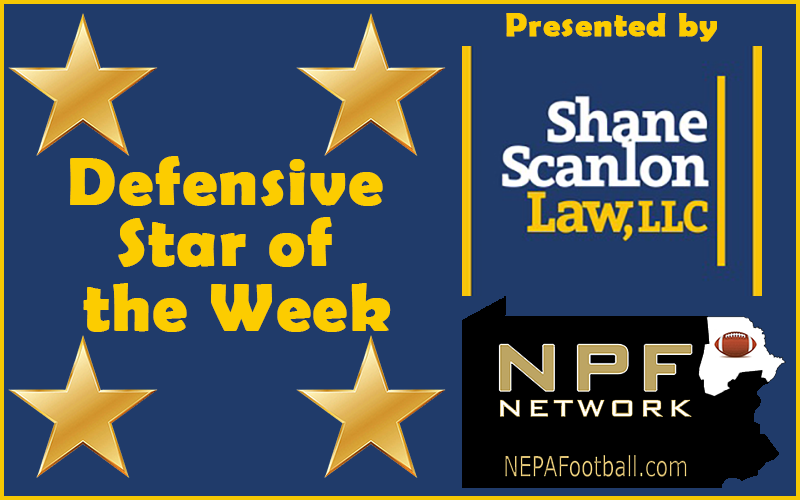 Vote for the Week 3 Defensive Star of the Week presented by Shane Scanlon Law Nominees: Mitchell Alexander, Carbondale;  Xavier Burke, Dunmore; Victor Narsavage, Pittston; Matt Rutkoski, Wyoming Area; Logan Sincavage, Wilkes-Barre; Evan Wolff, North Pocono nepafootball.com/2023-week-3-de…