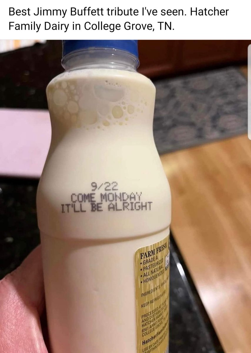 <a href="/hatcherfamdairy/">Hatcher Family Dairy</a> &amp; the state of #Tennessee remembers #JimmyBuffett 🎼🎼🎼🎼