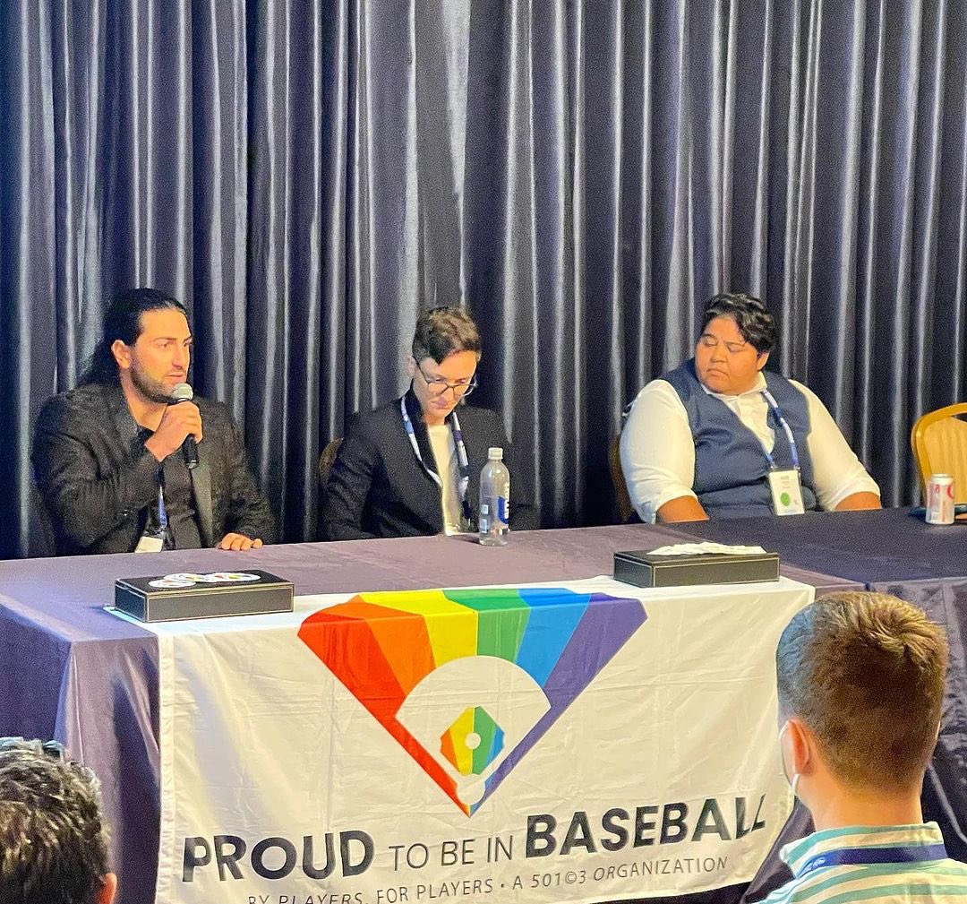 ProudBaseball's tweet image. Our founder #bryanruby speaking on the @espn panel at the @nlgja convention