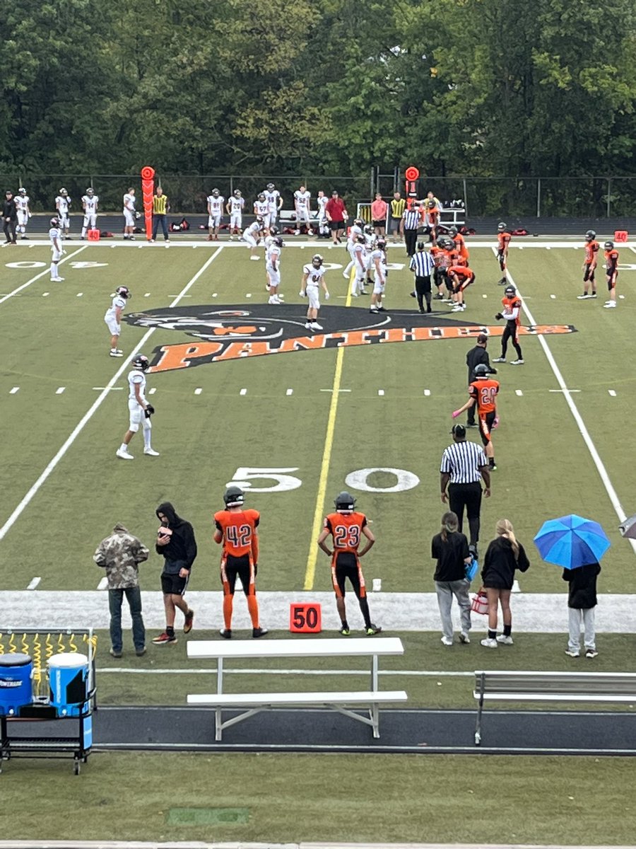 Rain or shine JV football plays! Up 6-0 early in the first.