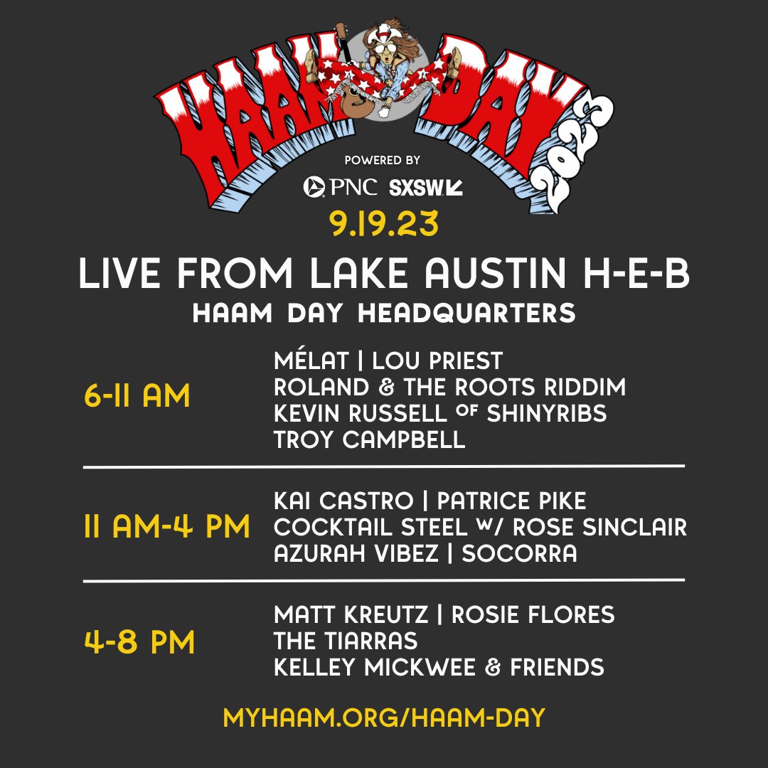 𝐓𝐡𝐚𝐧𝐤𝐬 𝐭𝐨 𝐨𝐮𝐫 𝐇-𝐄-𝐁 𝐒𝐡𝐨𝐰𝐜𝐚𝐬𝐞𝐬 𝐌𝐮𝐬𝐢𝐜𝐢𝐚𝐧𝐬: <a href="/beholdmelat/">Mélat</a> Lou Priest Roland &amp; the Roots Riddim Kevin Russell Troy Campbell <a href="/KaiCastroMusic/">Kai Castro</a> <a href="/patricepikeband/">Patrice Pike</a> Rose Sinclair Azurah Vibez @socorramusic <a href="/MattKreutz/">Matt Kreutz</a> Rosie Flores <a href="/thetiarras/">the tiarras</a> &amp; <a href="/kelleymickwee/">Kelley Mickwee</a>