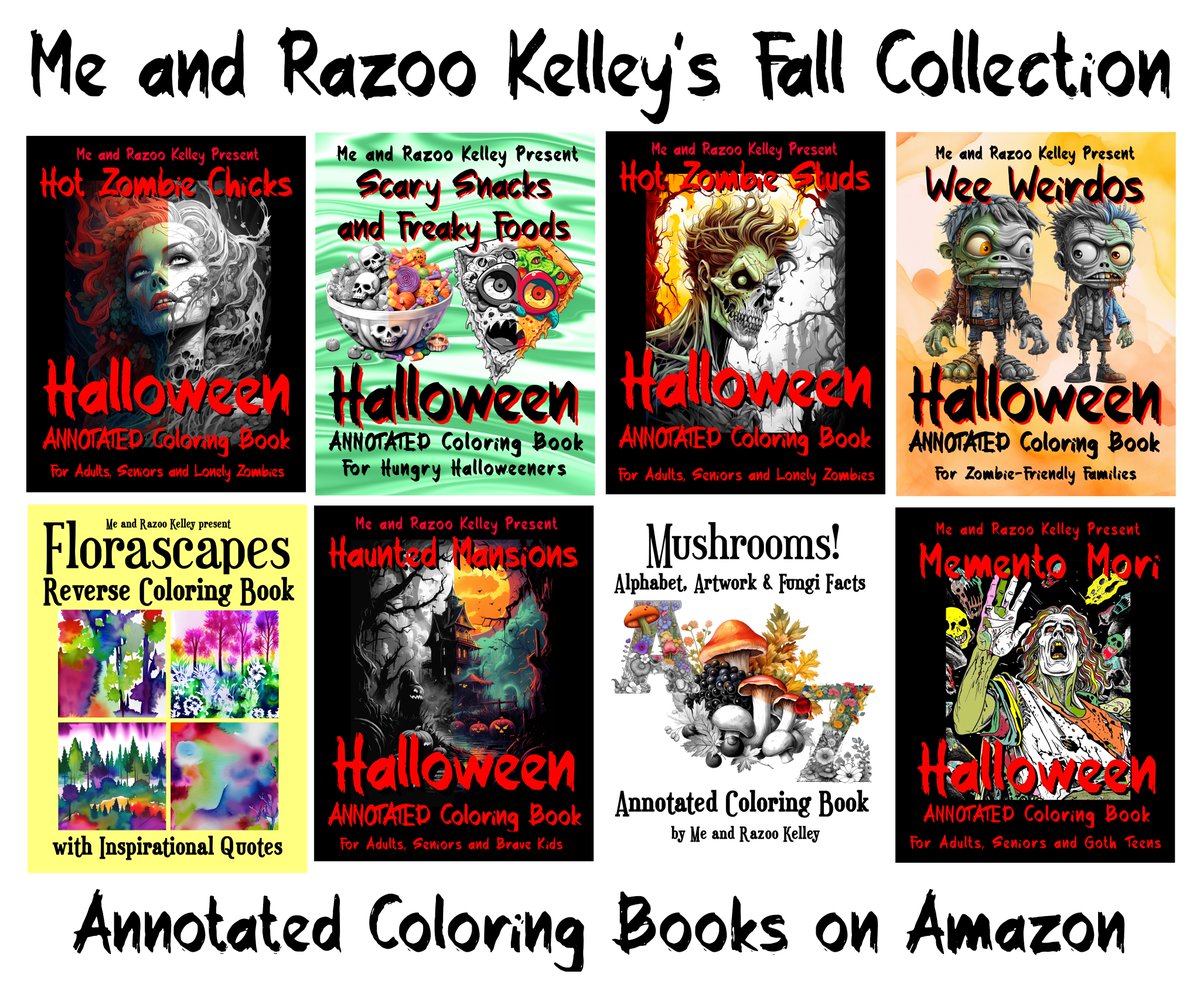 Me and Razoo made a few coloring books for the Halloween season. Check 'em out and leave a review. We can take it.