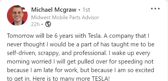 vinkoe's tweet photo. @elonmusk - You're doing a lot right! Love this note from my Nephew about his experience under your leadership https://t.co/KsoJM3pgNk