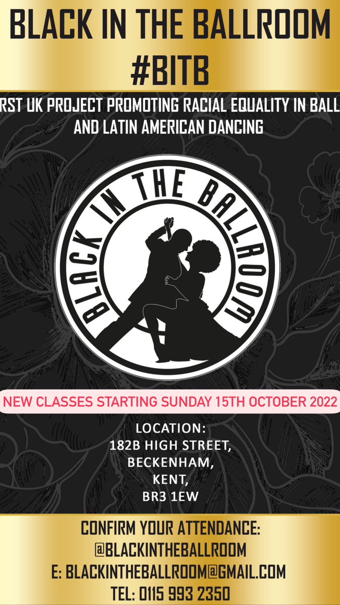 BiTBallroom's tweet photo. New Black in The Ballroom classes starting 

Sunday 15 October 2023
📍JJ Dance Studios

DM for more info 
🤍🤎🖤 https://t.co/8SauseLyX8