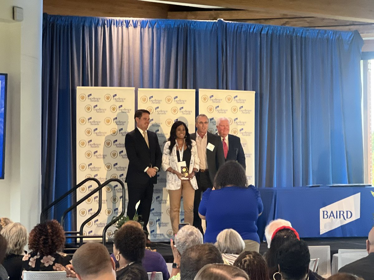 Congratulations Ms. Alex Claycomb for being awarded the Class Act Federal Credit Union Community award at the 2023 Baird Excellence Award ceremony!