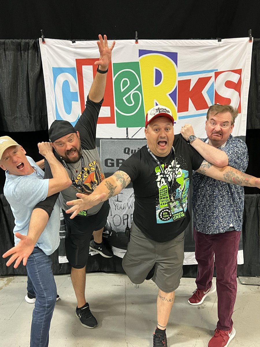 jcweb34's tweet photo. We weren’t even supposed to be here today, so Randal and Dante threw us out! #Clerks https://t.co/Os19K6cFur