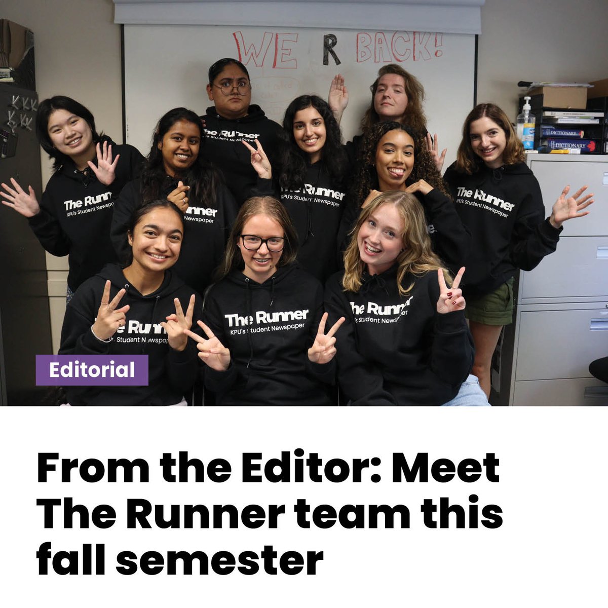 From the Editor: Meet The Runner team this fall semester

#KPU #FallSemester #MeetTheTeam #runnermag
ow.ly/am3V50PK9kP