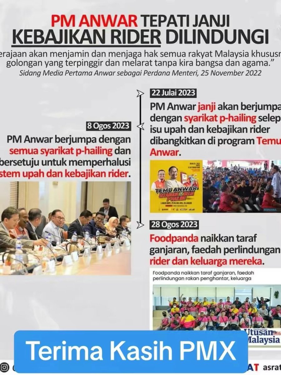 suaraofrakyat's tweet photo. PMX tak ambil peduli kebajikan Rider P-Hailing
RT & Sebarkan!
#PMX
#MalaysiaMADANI
#KerajaanPerpaduan
#EkonomiMADANI
@anwaribrahim
#akuprobono
#foodpanda
#pandafood
#grabfood
#phailing https://t.co/JqYgJnFTEM