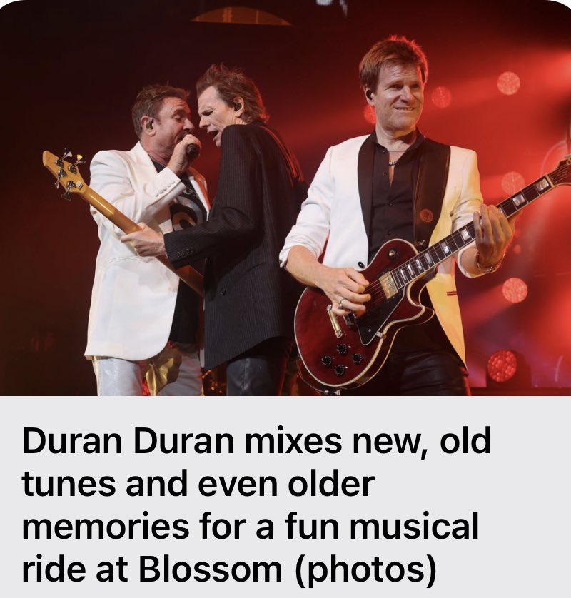 “They rocked hard and well, playing their catalog of 20th-century hits, plus a few deep cuts, to a packed crowd at Blossom Music Center.”

duran.io/3LgN328