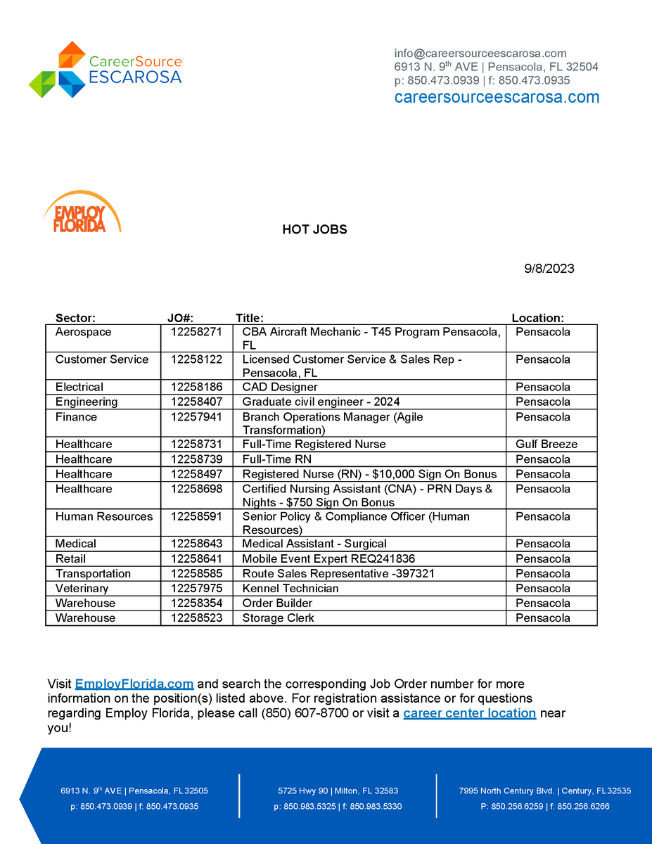 CareerSourceEscarosa (@csescarosa) on Twitter photo 