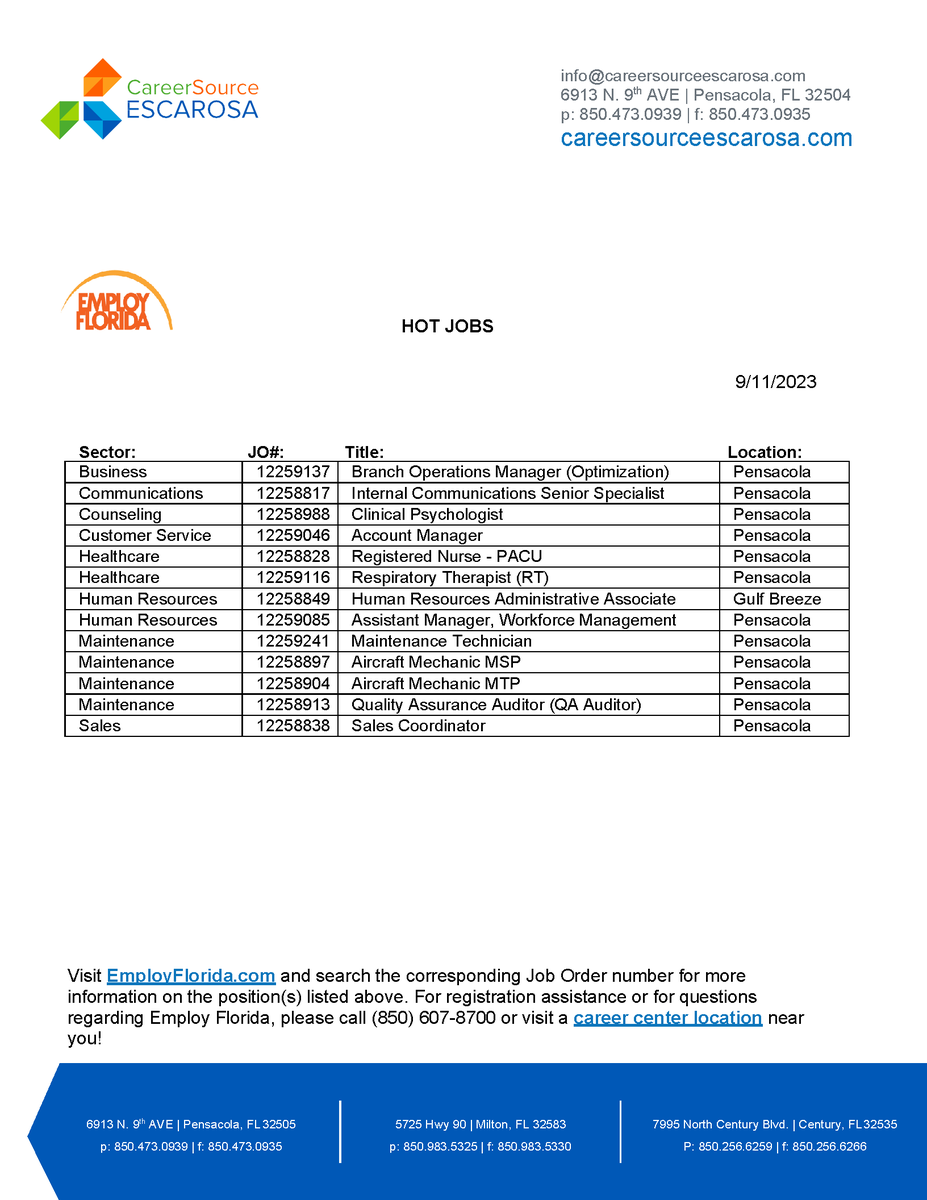 CareerSourceEscarosa (@csescarosa) on Twitter photo 