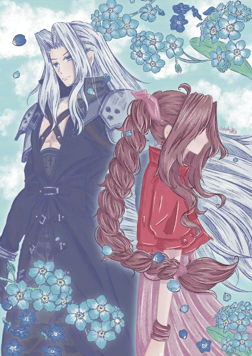 My artwork for the <a href="/aerisephzine/">🌸Aeriseph Zine☄️: COMPLETED</a> 
Really enjoyed joining and please enjoy the artwork ^^
#FF7EC #FF7 #Aerith #Sephiroth