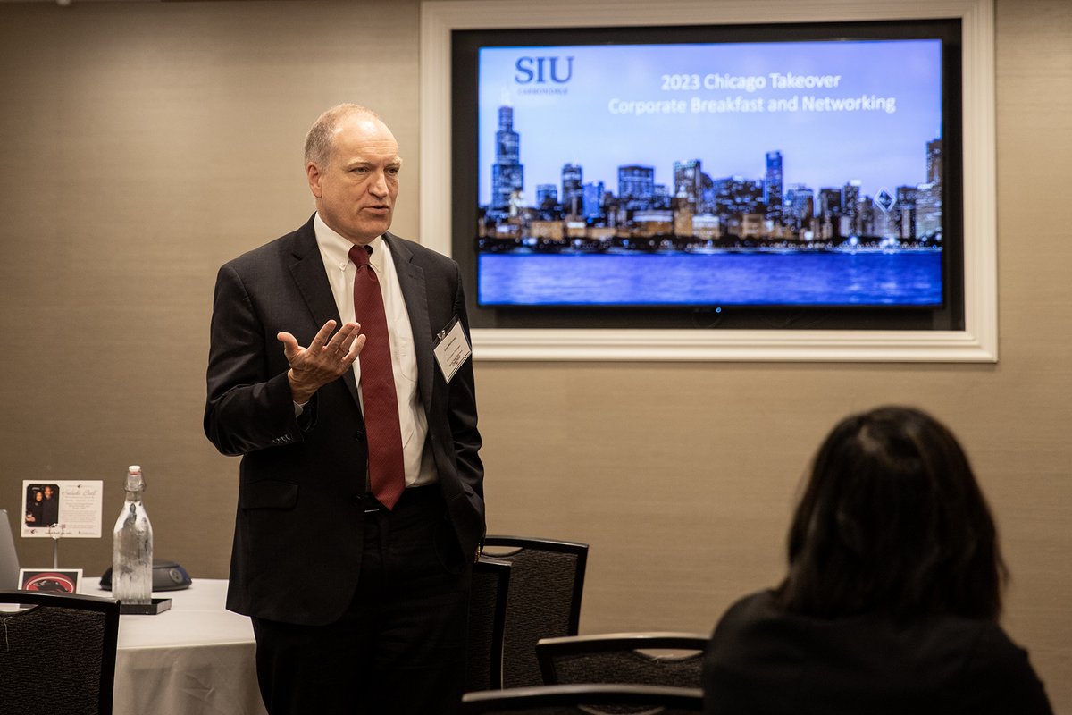 SIUFoundation's tweet image. Great Corporate Networking Breakfast on Sept. 8 during the Saluki Takeover Tour Chicago! SIU President Dan Mahony welcomed corporate representatives. Topics: engagement opportunities &amp;amp; aligning with corporate DEI goals. SIU is making an impact in Chicago! blog.siuf.org/?p=3327