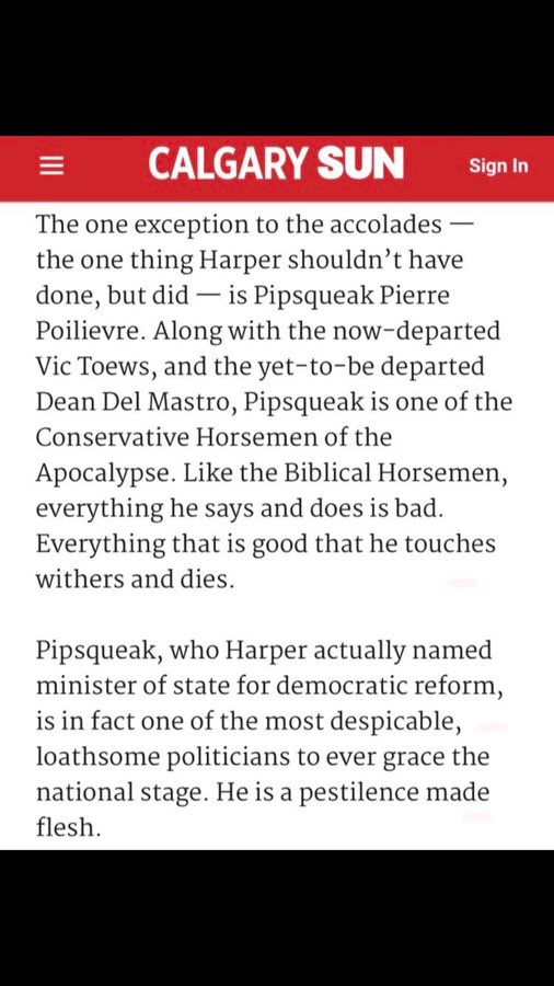 Somebody at the Calgary Sun got it right. In his own home town too no less.