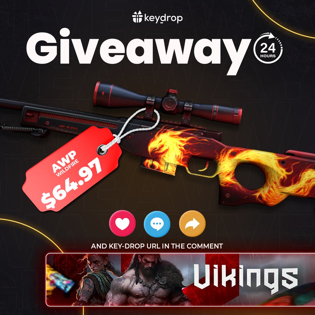 keydropcom's tweet image. Giveaway on AWP | Wildfire 🎁

👊 Just leave ❤️ under the post!
🤝 Follow us!
🔁 Retweet!

⏰ Wait 24 hours!

#freeskins #csgoskinsgiveaway #csgoskinsfree #giveaway #airdrop #csgocases #csgocase #csgocommunity #csgoesport #skins #csgoskins #keydrop #keydropcom
