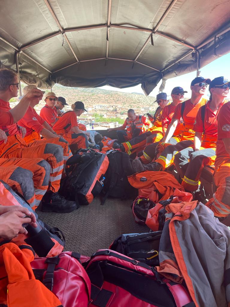 FCDOGovUK's tweet photo. British search and rescue experts from @UK_ISAR_TEAM are on the ground in Morocco supporting the earthquake response. 

The teams have been treating injured people and searching for survivors in collapsed buildings in affected areas in the High Atlas. https://t.co/A4dxu2YrQo