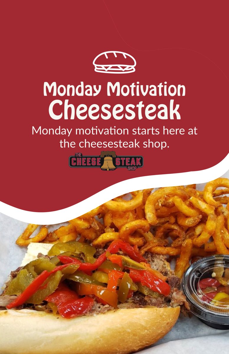 cheesesteakcorp's tweet photo. ￼
Jumpstart your week with a classic cheesesteak sandwich!
 
#thecheesesteakshop #cheesesteakshop
#phillycheesesteak #bayareafood #bayareaeats #sffood #sfeats #MondayMotivation https://t.co/B3LYcDmi6R